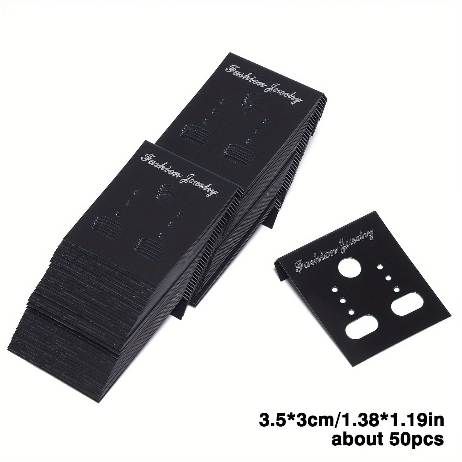 TEMU 50pcs/lot 3.5x3cm Plastic Earrings Packing Cards Display Card For Earring Studs Retail Price Tag Earring Post Holder Hung On
