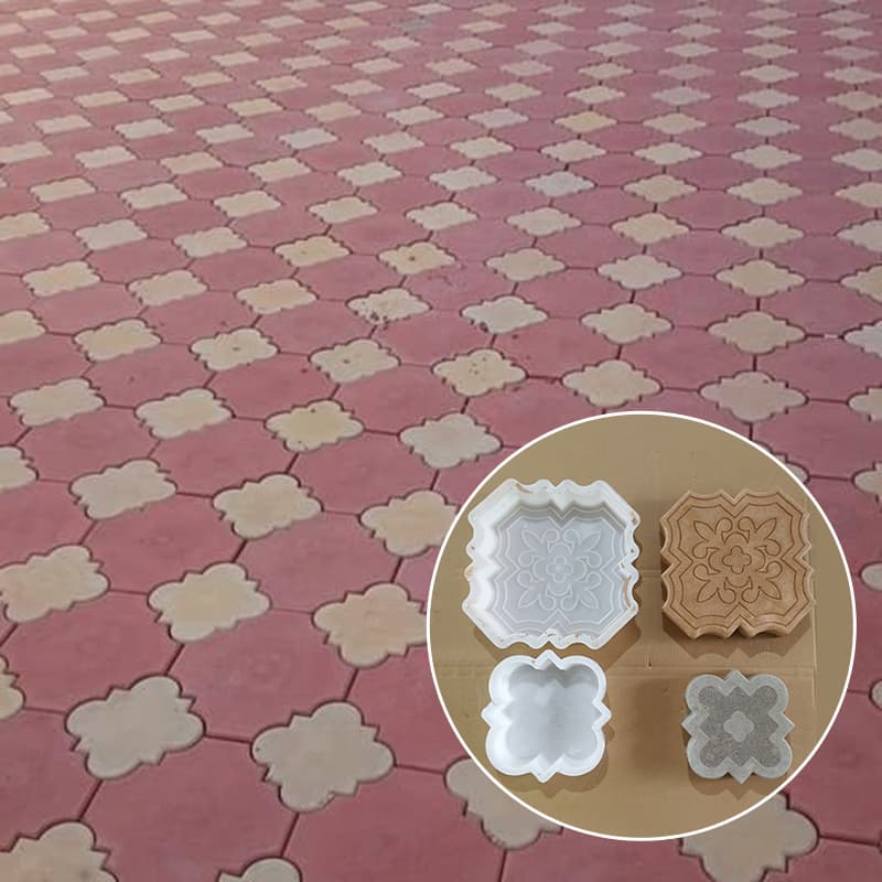 TEMU 2pcs/ Set Decorative Concrete Paving Mold Set Plastic Cement Floor Tile Mold For Landscaping Road Tile Mold