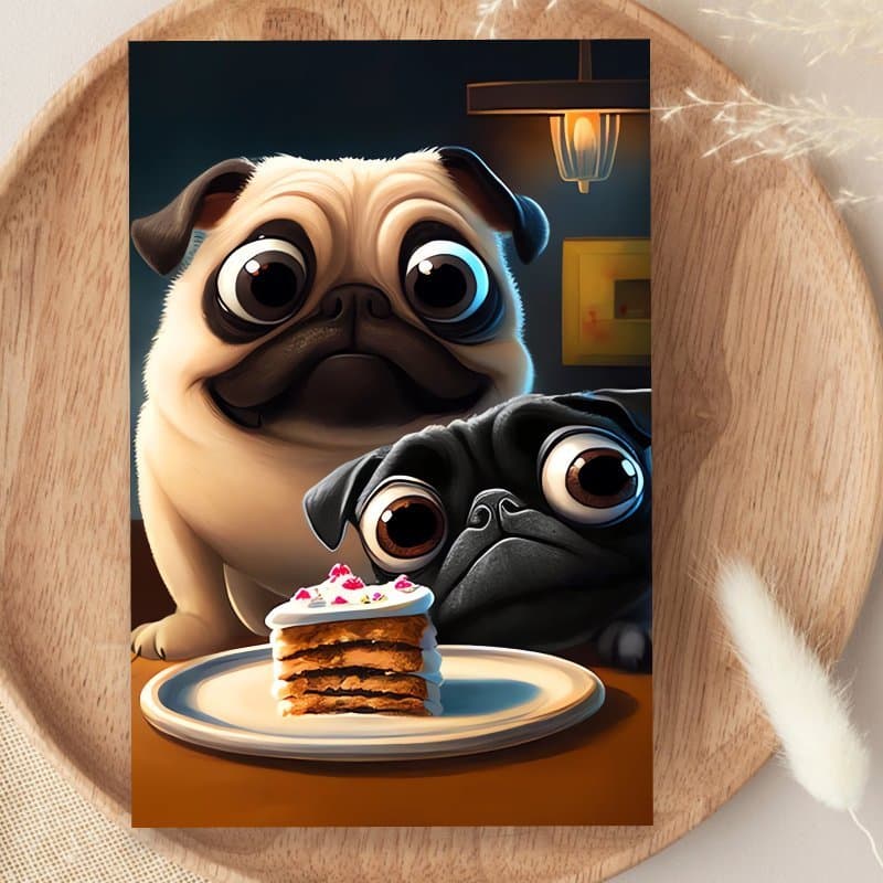 TEMU Funny Pug Love Birthday Card, A Great Gift For Christmas Birthdays In Winter, Ideal For , , , And Spouses