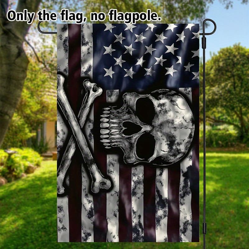 TEMU 1pc Patriotic Pirate Flag, American , And Bone, Suitable For Outdoor Use In High Wind Areas, Outdoor Decoration American Durable Flag