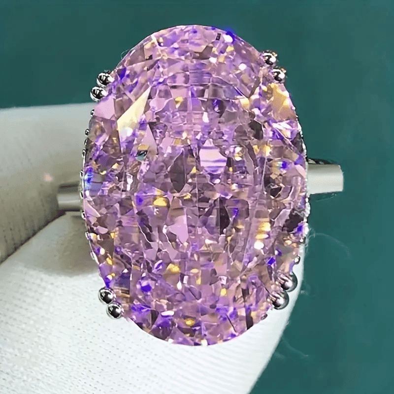 TEMU A Luxurious And Elegant Women's Ring, Plated In Silver And Inlaid With Sparkling Synthetic Cubic Synthetic Zirconia, A Beautiful And Engagement/wedding Ring Symbolizing A Valentine's Day Gift