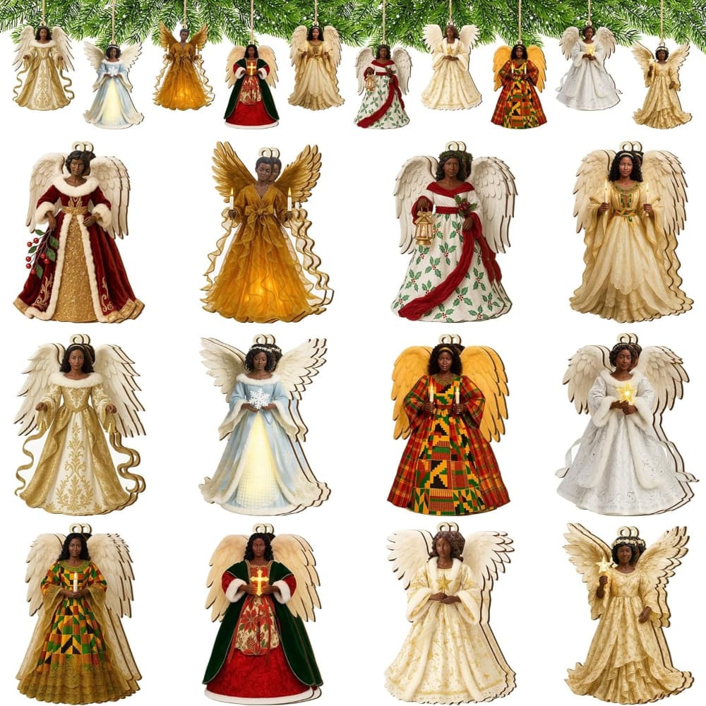 TEMU 24pcs Christmas Wooden African American Decorations, Black Wooden Christmas Tree Ornaments, Hanging Black Wooden Tags And Hemp Rope Christmas Tree Holiday Party Home Decorations