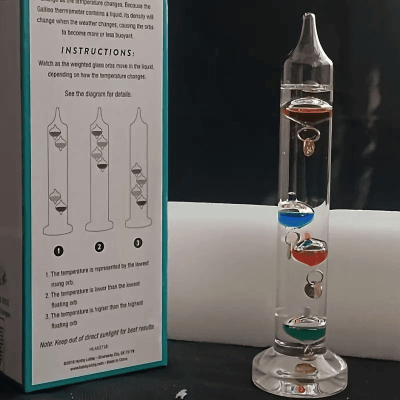 TEMU Floating Ball Physical Decorative Thermometer - Physical Temperature Display With Decorative Function, Easy To Read And Fits , Suitable For Bedroom, Wine Cabinet, Living Room