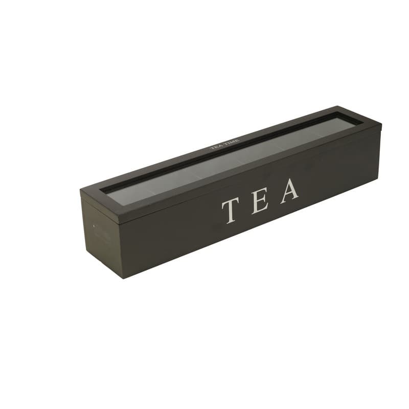 TEMU 1pc Wooden Retro Style Split Flap Storage Box, Used As An Accessory Divider For Tea, Sugar, And Beverages, With 6 Slots, Desktop Accessory Storage Box