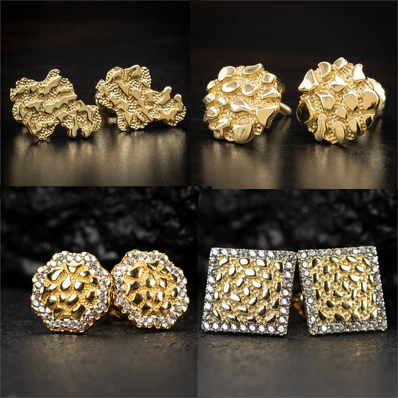 TEMU 4 Pair/set Vintage Creative Hip Hop Irregular Earrings Holiday Gifts Birthday Party Gifts Anniversary Gifts And Gifts
