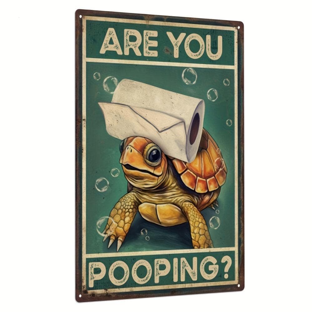 TEMU Single Funny Quotes Metal Sign, Retro Turtle Tin Plaque Wall Art For Home Kitchen Bathroom Decor, 7.8 X 11.8 Inches