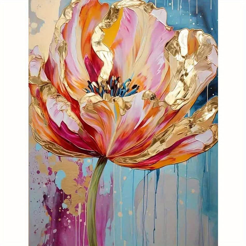 TEMU Professional Art Use Adult Beginner Paint By Number, Canvas Painting Kits For Gifts, Stunning Poppy Oil Painting Set, Crafts For Home Wall Decor 16x20 Inches