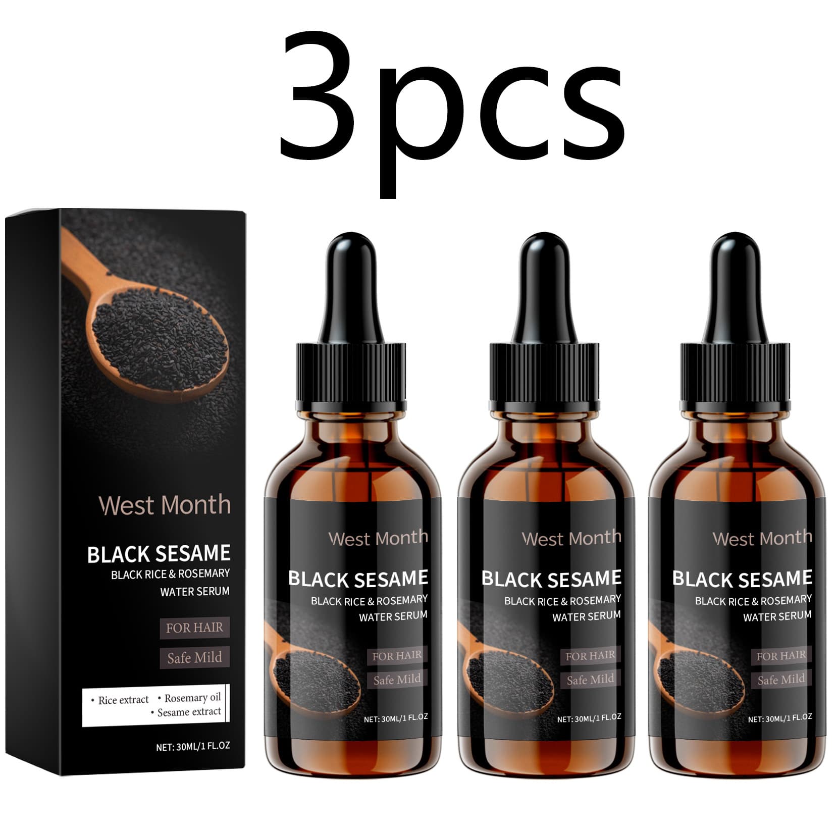 TEMU 3pcs [biotin Hair ] 1.oz Hair Spray | Contains Biotin, Rosemary Oil, Sesame Exlract For Men And Women With Dry And Damaged Hair Hair Scalp Massage Care Essential Oil Thicker