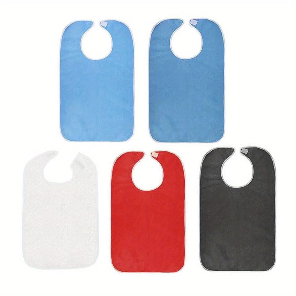 TEMU 5pcs Stain Resistant Adult Bibs Adult Bibs, Apron Bib For Men And Women, Suitable For Seniors, Stain Resistant Diet Cloth Apron For Eating, Adult Specific Neck Care Bib