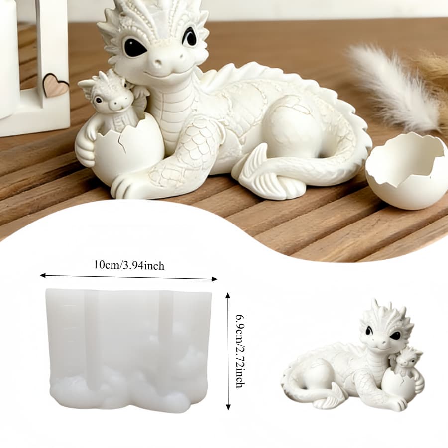 TEMU Cute Dragon And Mother Dragon Resin Silicone Molds, Easy To Demold Soft Durable Reusable Molds For Crafts Candle Making Home Decor Ornaments, Ideal For Handcraft Lovers, Gift Makers, Art Creators
