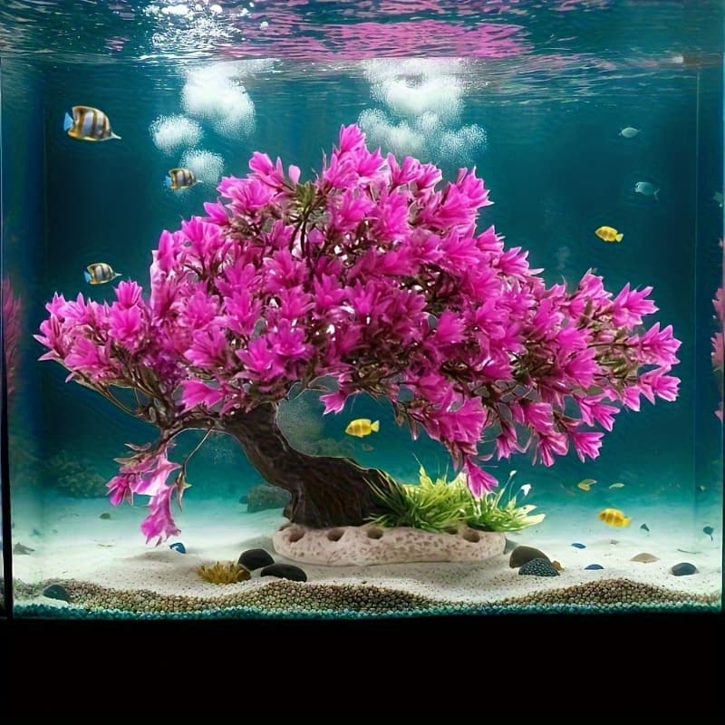 TEMU Aquarium Decoration Tree - Realistic , Durable Abs Plants For Freshwater And Fish Tanks, Underwater/ Water Decoration, Easy Trimming, Fish Tank Layout Decoration, Aquarium Decoration