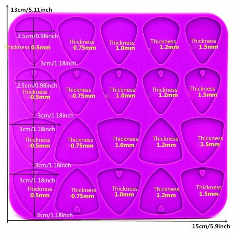TEMU Silicone Guitar Pick For Case Molds For Resin Casting Musical Epoxy Resin Molds