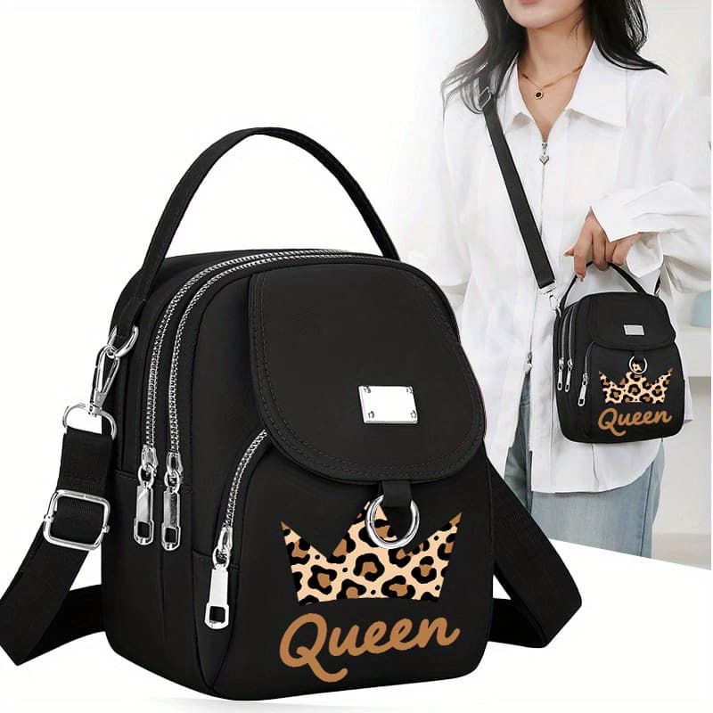 TEMU 1pc [2d Flat Printing] Queen 2 Pattern Week Play Bag Versatile Portable Bag Bag Single Shoulder Outer Neutral Bag Mobile Phone Bag Daily Commuter, 2d Flat