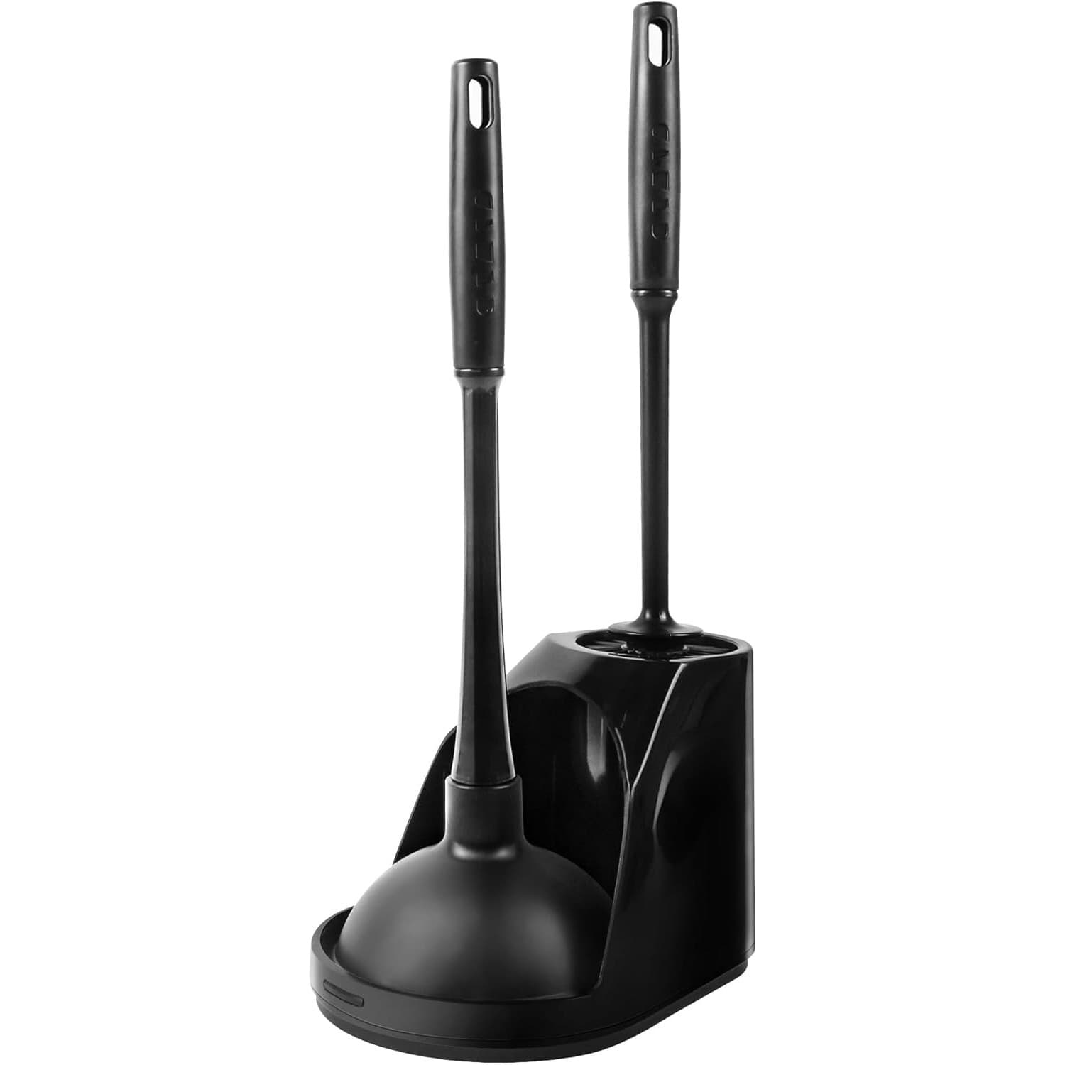 TEMU Toilet Plunger And Brush Bathroom Cleaning Tools Combo, 2in 1 Toilet Bowl Brush And Plunger Set, Toilet Plunger With Holder Hidden Set For Cleaning