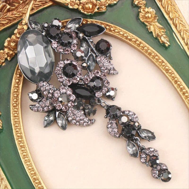 TEMU High Quality Gorgeous Retro Jewelry Gift Women Exaggerated Sparkle Pendant Brooch