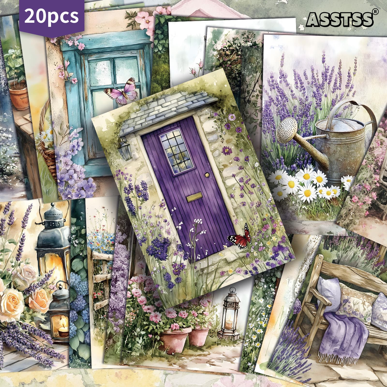 TEMU 20-pack Asstss Garden Flowers Plants Spring Gift Cards - 4x6 Inches Retro Junk Journal Paper, Classic Pinup Illustrations, Collectible Decorative Painting Cards For Scrapbooking & Crafting
