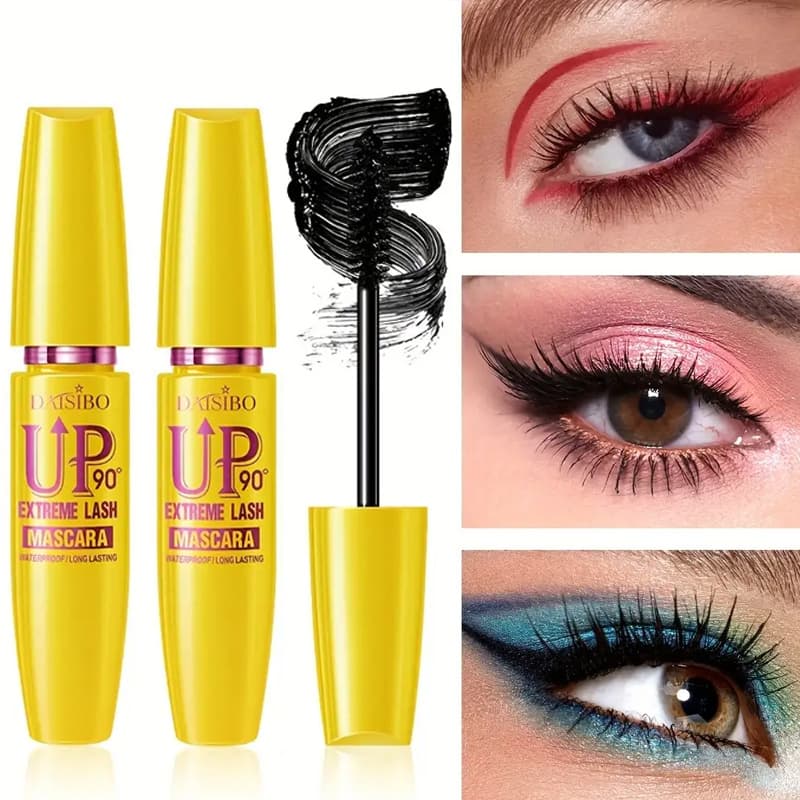 TEMU 2-pack Volumizing Mascara- Wispy Lashes, Natural Black| Waterproof, & Long-lasting| Easy To Remove With Warm Water, Ideal For Daily& Party Makeup