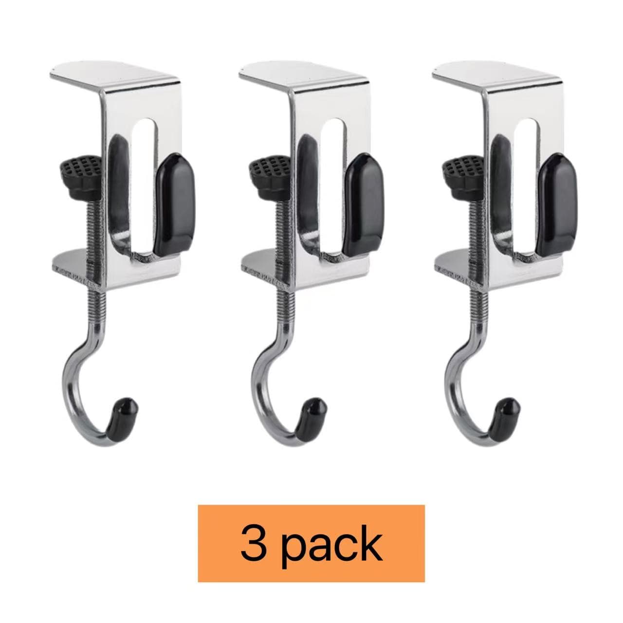 TEMU 3pcs Adjustable Partition Hooks For Offices, Hooks For Students' Backpacks And Desks, No-drill, Strong, Heavy-duty, And Traceless Hooks For Dormitories