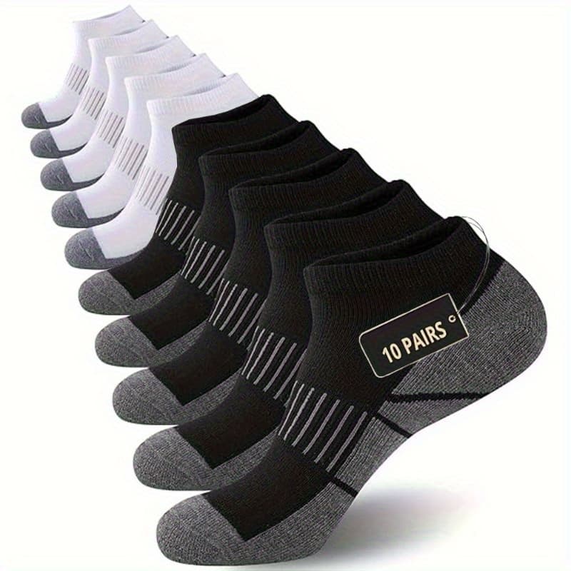 TEMU 10 Pairs Of Men's Socks; Men's 10 Pairs Of Low-cut Comfortable Cushion Casual Socks New Year's Gift; Christmas Gift