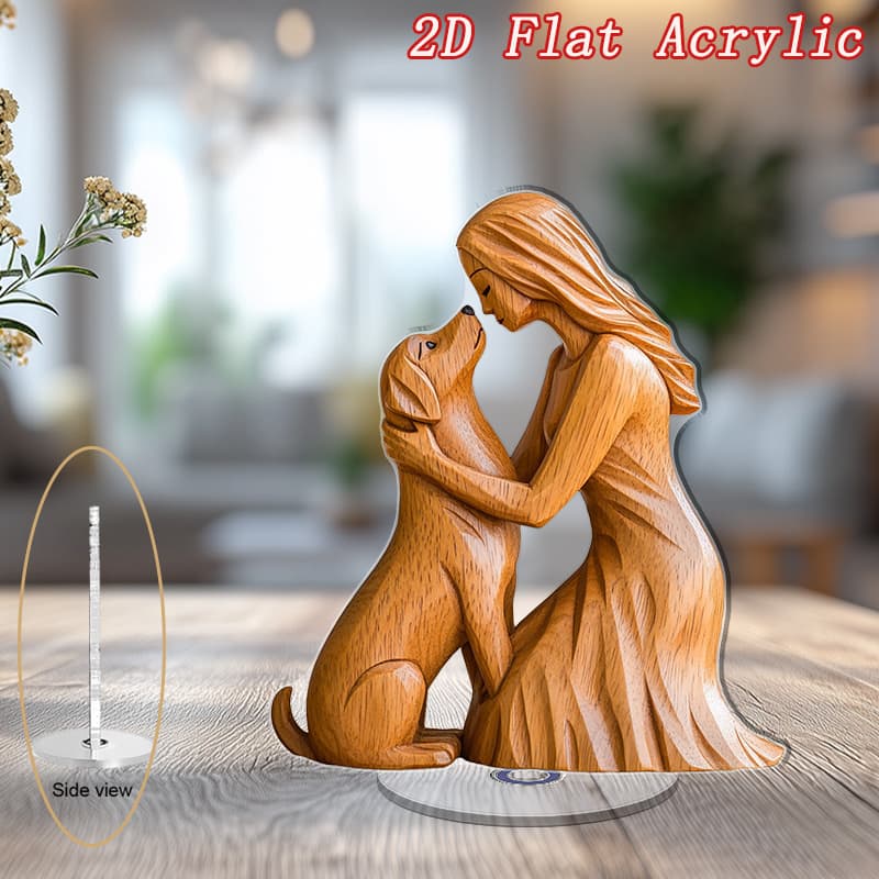 TEMU 2d Flat, 1pc 2d Flat Rotating Acrylic Desktop Decor Featuring A Hand-carved Figurine Of A Woman For Relax And Elegant Display Decorative Signs & Plagues, 2d Flat