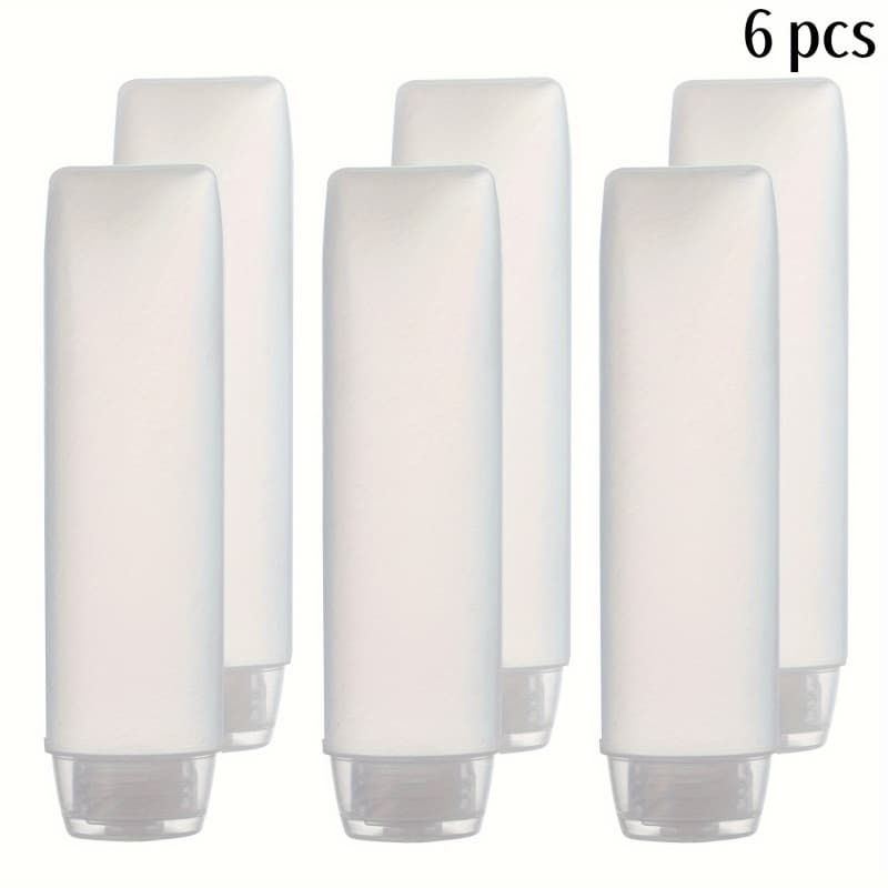 TEMU Set Of 6 Travel Squeeze Bottles For Cosmetics And Toiletries, Leak-proof And Portable, Ideal For Personal Care And Beauty Products