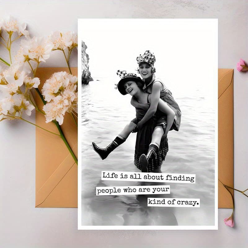 TEMU Vintage Photo Birthday Card Suitable For Best Friend - Humorous & Nostalgic Photo Album - High-quality Paper Card For Birthdays, Congratulations, Parties - Gift For Friendship Milestones