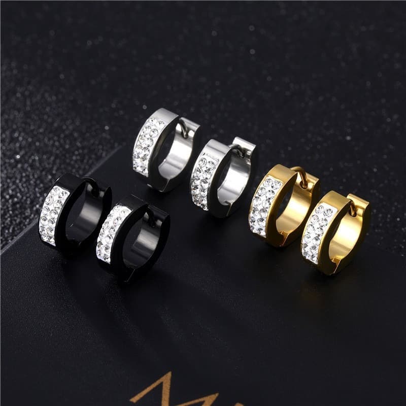 TEMU Stainless Steel Earbud Coil Earring Combination Fashionable And Versatile Gift Gift