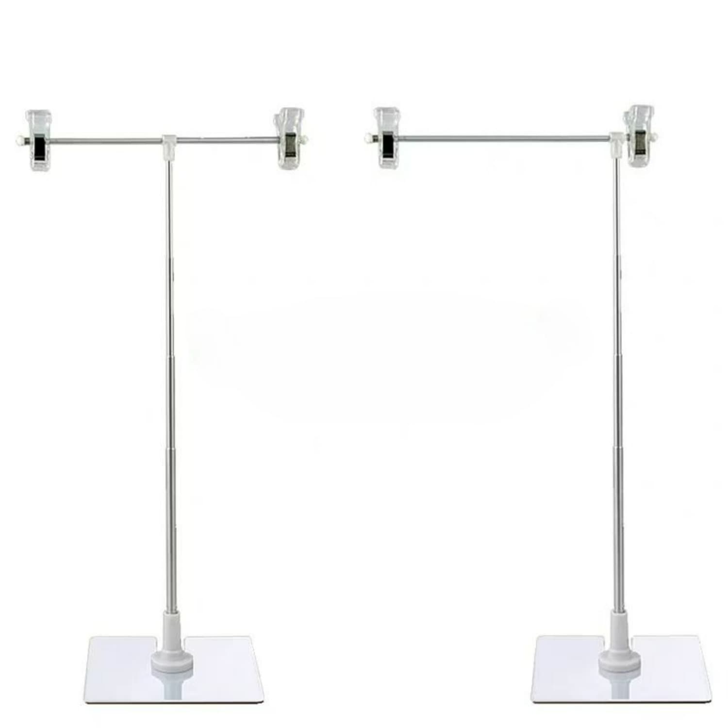 TEMU 2 Pack Adjustable High Metal Banner Holder Table Top Banner Display Poster Stand T Shaped Stand Desktop Business Poster Holder Advertising Display Sign Indoor Outdoor