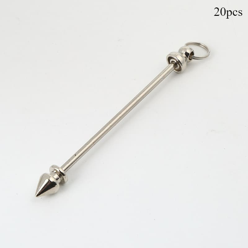 TEMU 20pcs Metal Beadable Keychain Rod Set - Diy Making Supplies, Metal Keychain Accessory Kit For Crafting Beaded Charms & Pendants