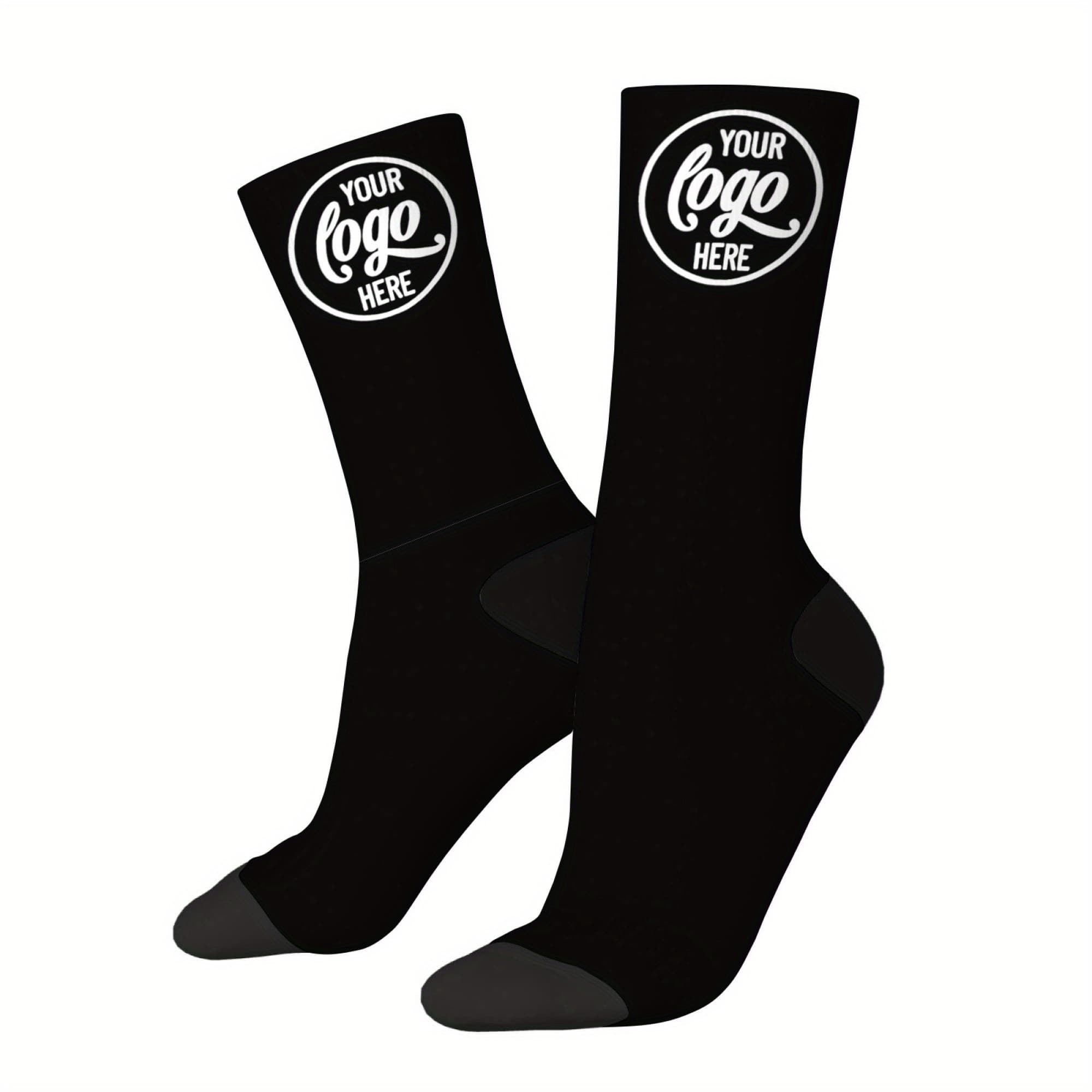 TEMU Diy Custom 1-pair Personalized Men's Mid-calf Socks, Funny Couple Photo Crew Length Stockings For Valentine’s, Birthday