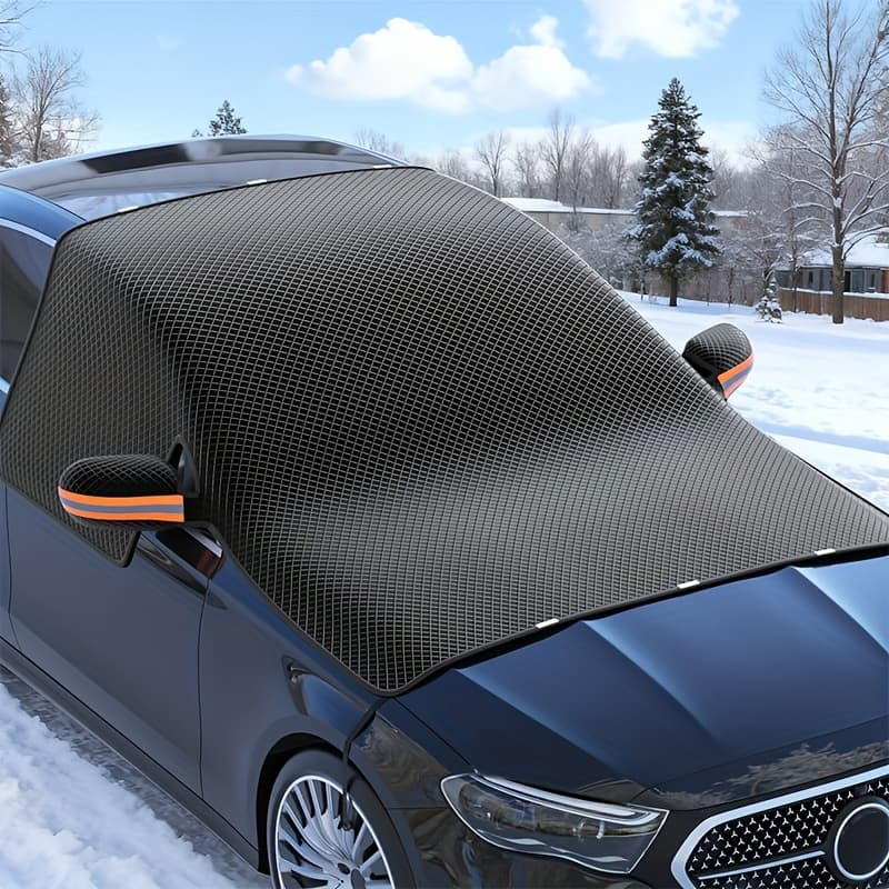 TEMU Car Windshield Snow Cover, Windshield Snow Protection Cover, Front Windshield . Quick To Avoid Glass Scratches, Fits Sedans/suvs, 5 Magnets For , Magnetic Oxford Fabric Material. Portable And