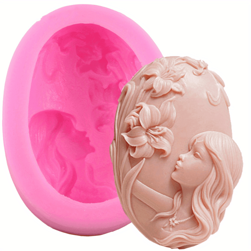 TEMU 1pc 3d Lily Flower Silicone Soap Mold - Artisan Handcrafted Soap Making Mold, Candle Aromatherapy - Flexible Silicone Material Mold For