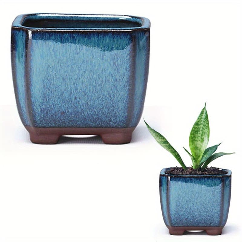TEMU Ceramic Succulent Flower Pot Ceramic Plant Pots With Drainage Holes Design For Indoor And Outdoor Plants