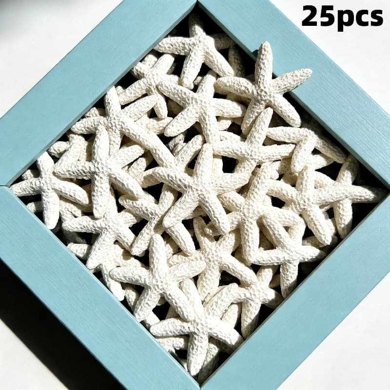 TEMU 25pcs Resin Starfish Decorations, Holiday Party Decor, Ocean Theme Home Ornaments, Handmade Crafts, 1.18 Inches Starfish Shape, Wedding Decor, For Bags, Photo Frames, Fish Tanks Decoration