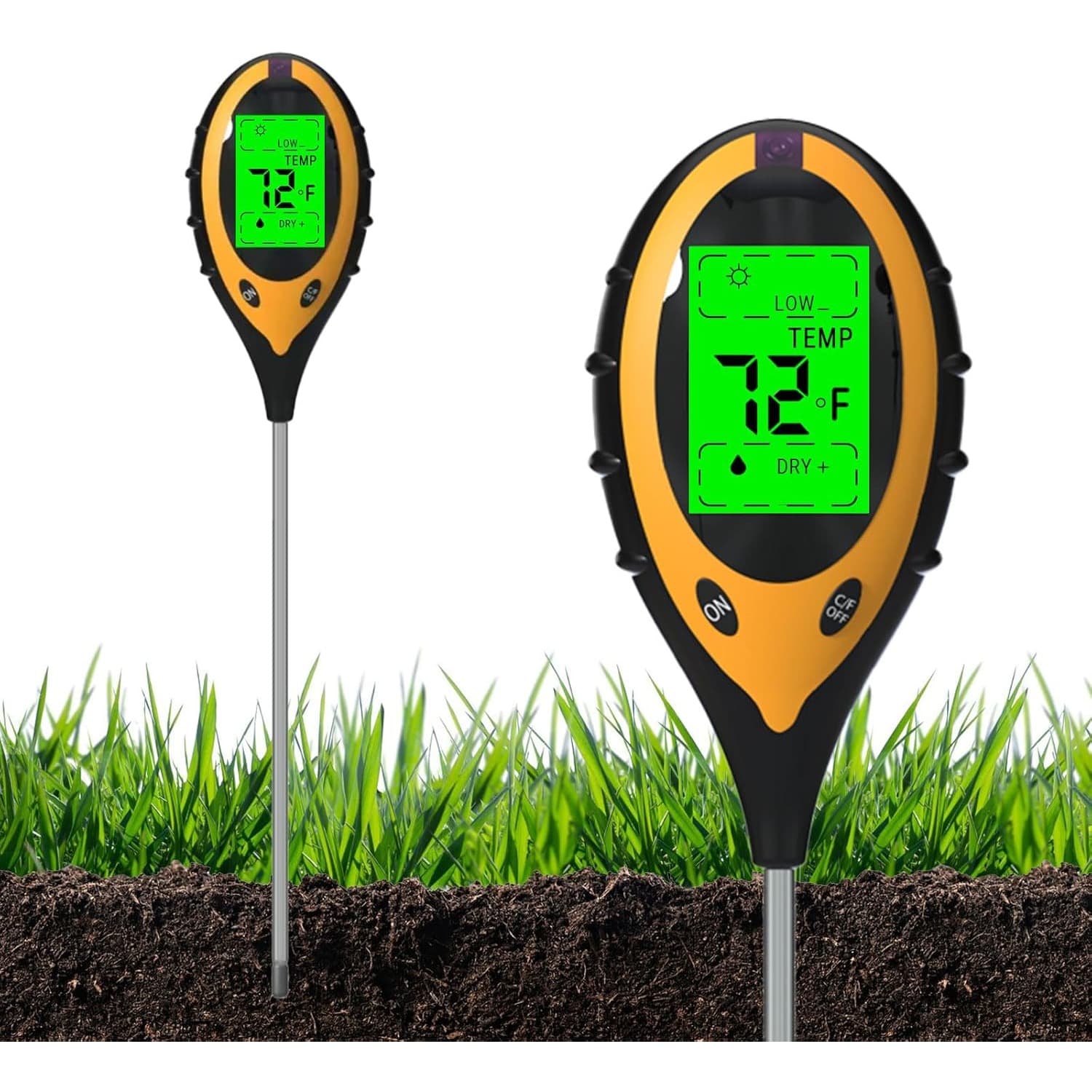 TEMU Bodemmeter, Nauwkeurige Bodemvochtigheidsmeter, Kleine En Lichtgewicht Ph-grondtester, Kan Ph/temperatuur/vochtigheid/licht Testen Voor Tuin, Gazon, En Buitenplanten