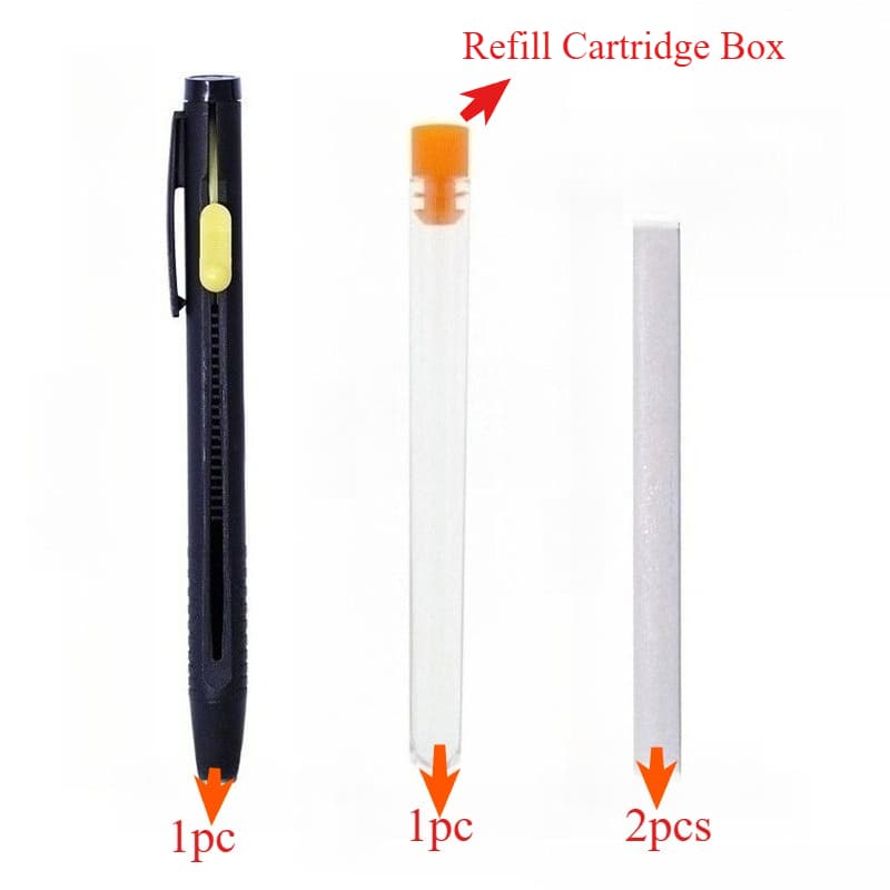 TEMU 1 Marking Pen + 2 Free Refills White Retractable Chalk Tape Refill High-temperature Fabric Marking Pencil Sewing Tools