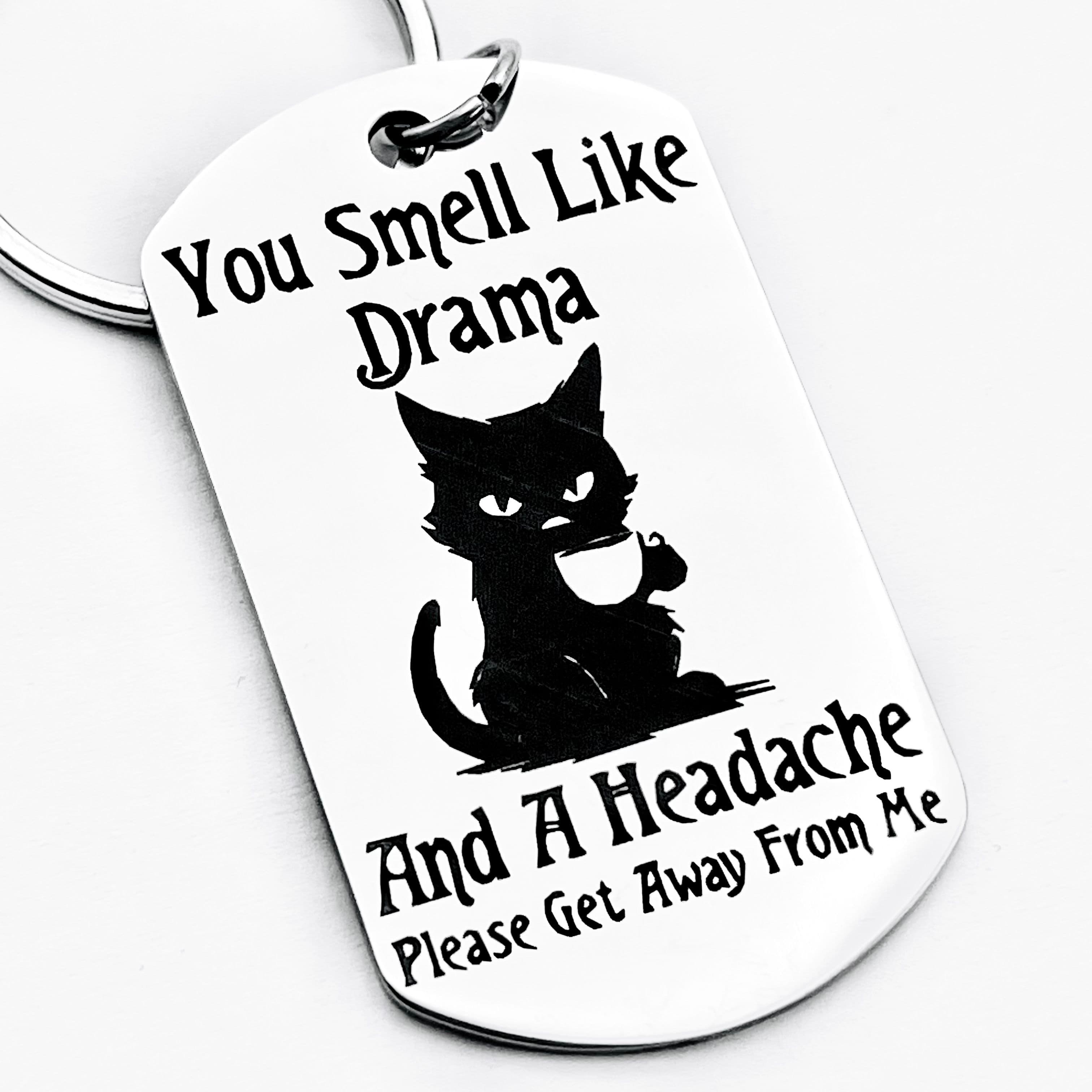 TEMU A Dramatic Scent. Stainless Steel Keychain, Creatively Personalized Cat-themed Accessory, Perfect Gift For For Holidays And Birthday Parties