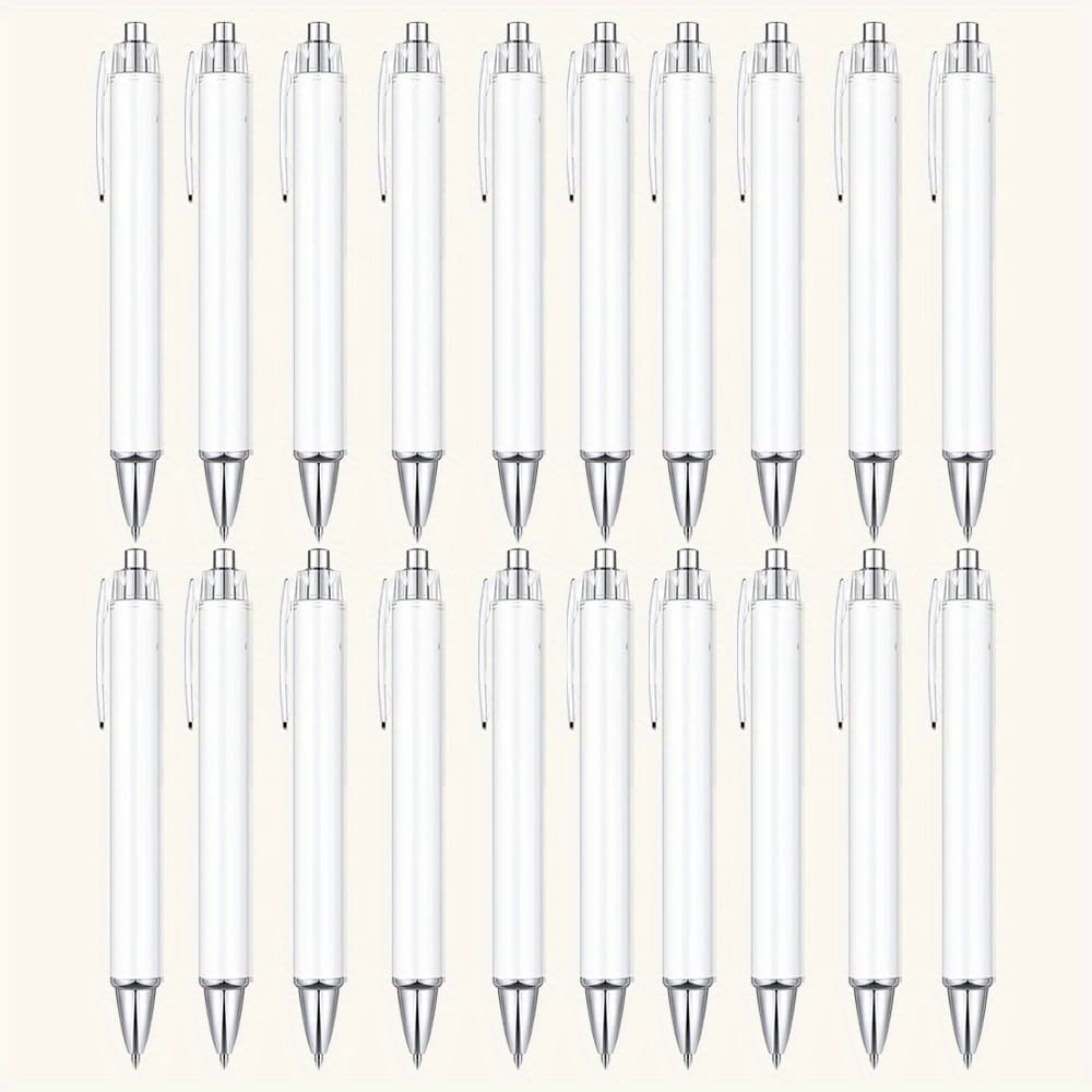TEMU 20pcs Blank Rollable Paper Pen With Click Mechanism, Cartoon Design, Floral Film, Crafting And Promotional Gift