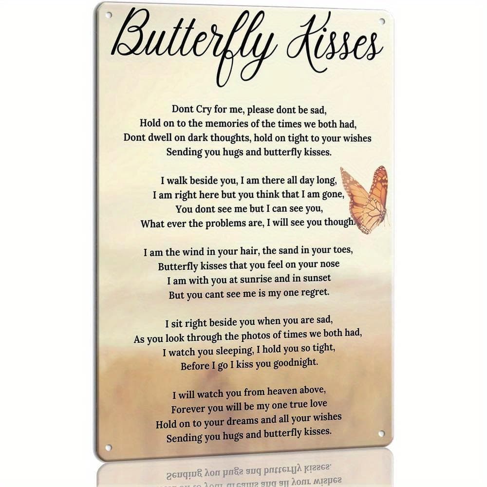TEMU Funeral Poem Metal Wall Art | Vintage Memorial Tin Sign With Poem & , Rust-resistant 8x12 Inch Vertical Print For Sympathy Gifts, Home Decor, Pre-drilled Holes, Elegant Design, Antiglare End