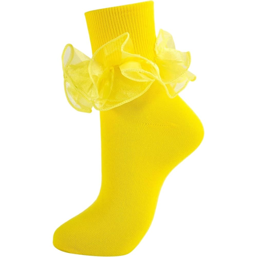 TEMU 1 Pair Solid-colored Women's Large Pleated Short Socks, Lace Pleated Socks, Formal Socks, Bridal Mid-calf Socks