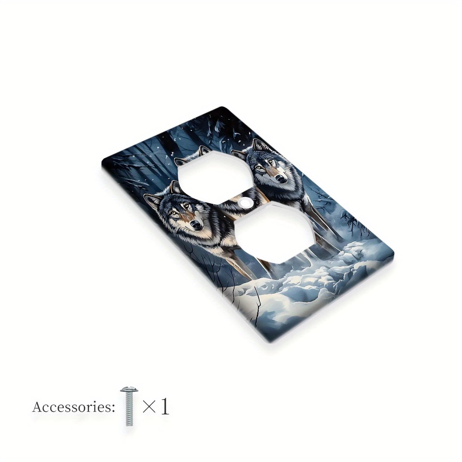 TEMU 1pc 1gang/2gang Wolf Design Switch Cover Light Switch Plate Decorative Wall Plate Modern Art Agate Stone Watercolor Bathroom Room Decor
