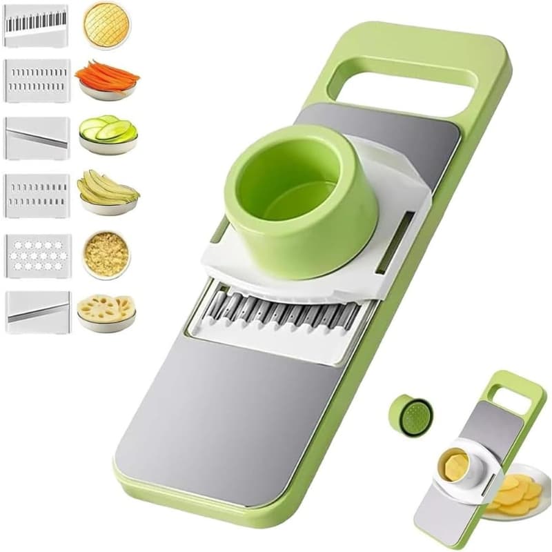 TEMU 6-in-1 Mandoline Slicer, One- Mandoline Slicer Stainless Steel For Kitchen, Vegetable Chopper Slicers, Detachable Blade, Kitchen Chopping Artifact, (1pc)