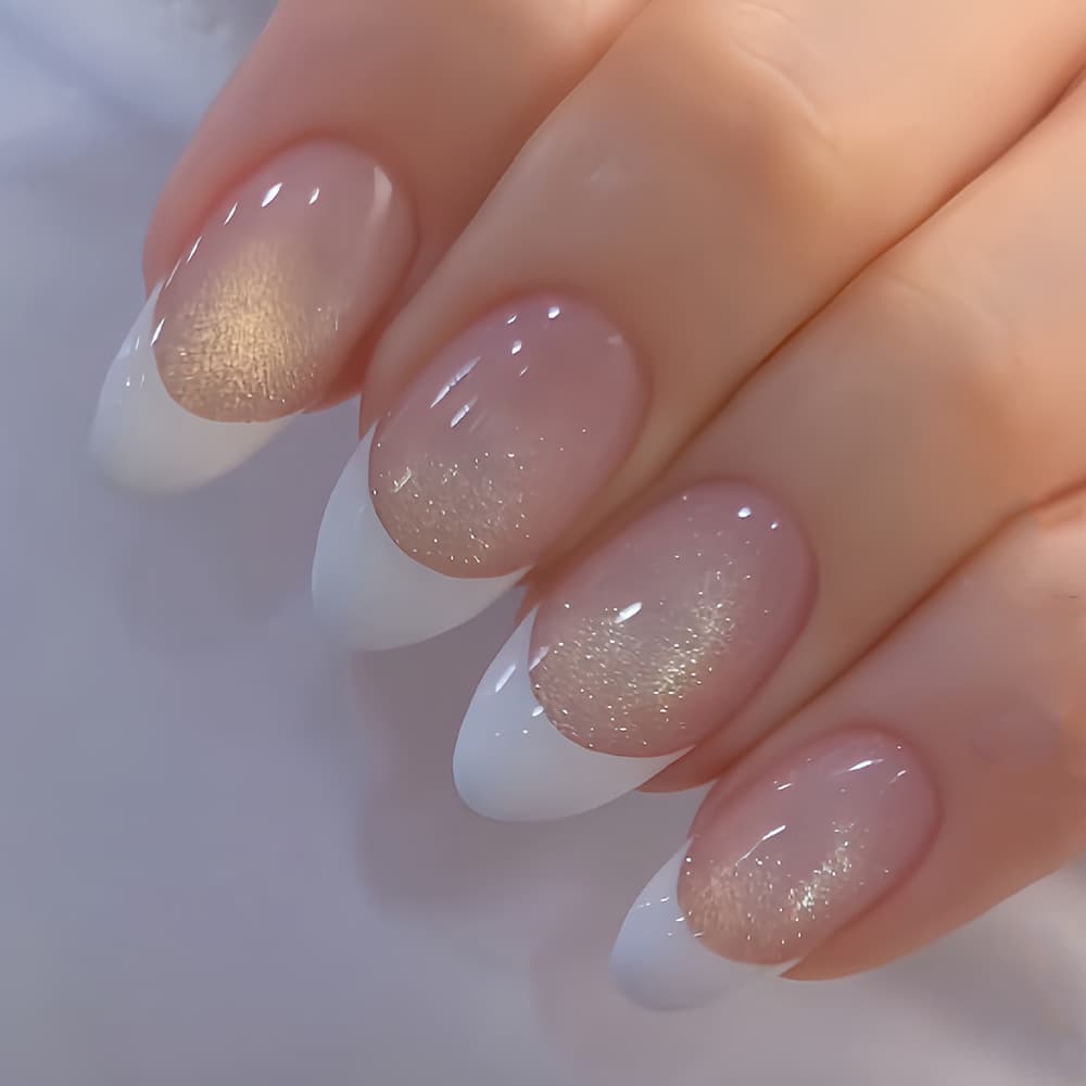TEMU 48pcs Of Nail, Simple White French Fake Nail, High-end Temperament, Wearable Nail, Detachable Nail Art, Suitable For Women
