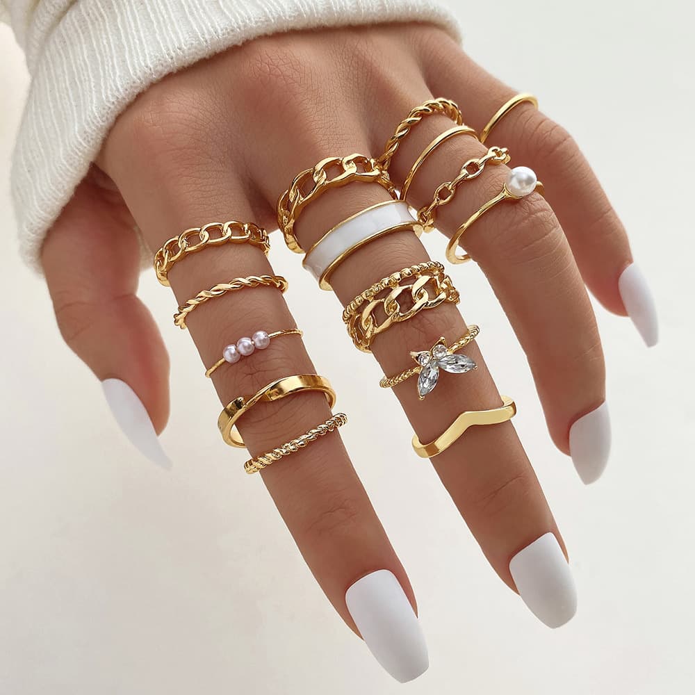 TEMU A Set Of 23 Rings For Women Featuring Designs Of The Sun, Moon, And Leaves, Combining Light Luxury With A Fashionable And Elegant Style, Perfect For Gifting And Spouses