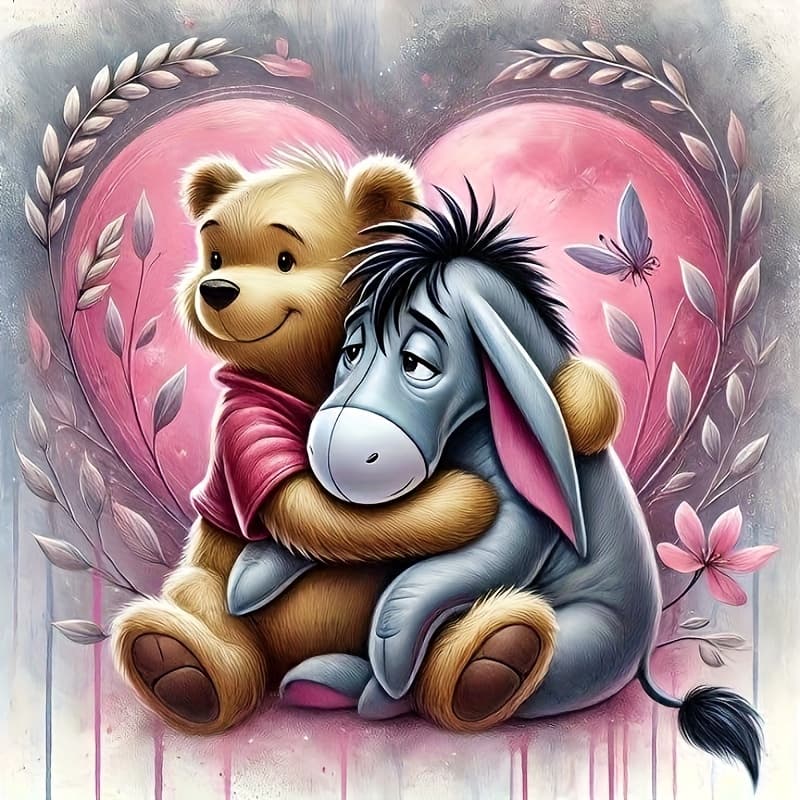 TEMU Cartoon, And Donkey Diamond Painting Kit, Suitable For Adults, Beginners, 5d Acrylic () Round , For Home Wall Decoration, Holiday Gift, Handmade Gift, Gift For , Sparkling