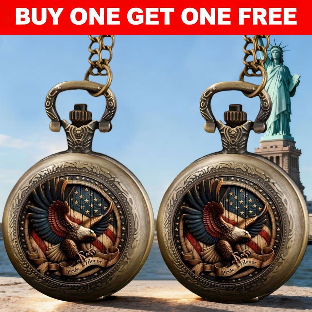 TEMU Buy 1 Get 1 Free, 2pcs Eagle Quartz Pocket Watch, For Birthdays, Christmas, Graduations & New Year's