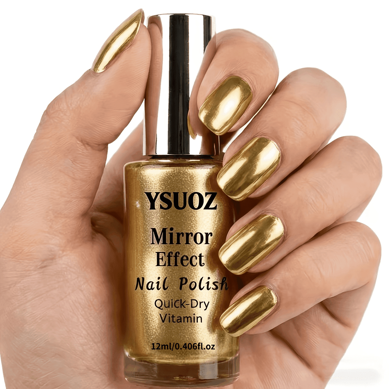 TEMU Mirror Metallic Polish - Quick-dry Formula With Mirror Suitable For , Instant Glossy For Parties, Weddings, Spring/summer Nail Polish Gift For, Quick-drying Nail Care