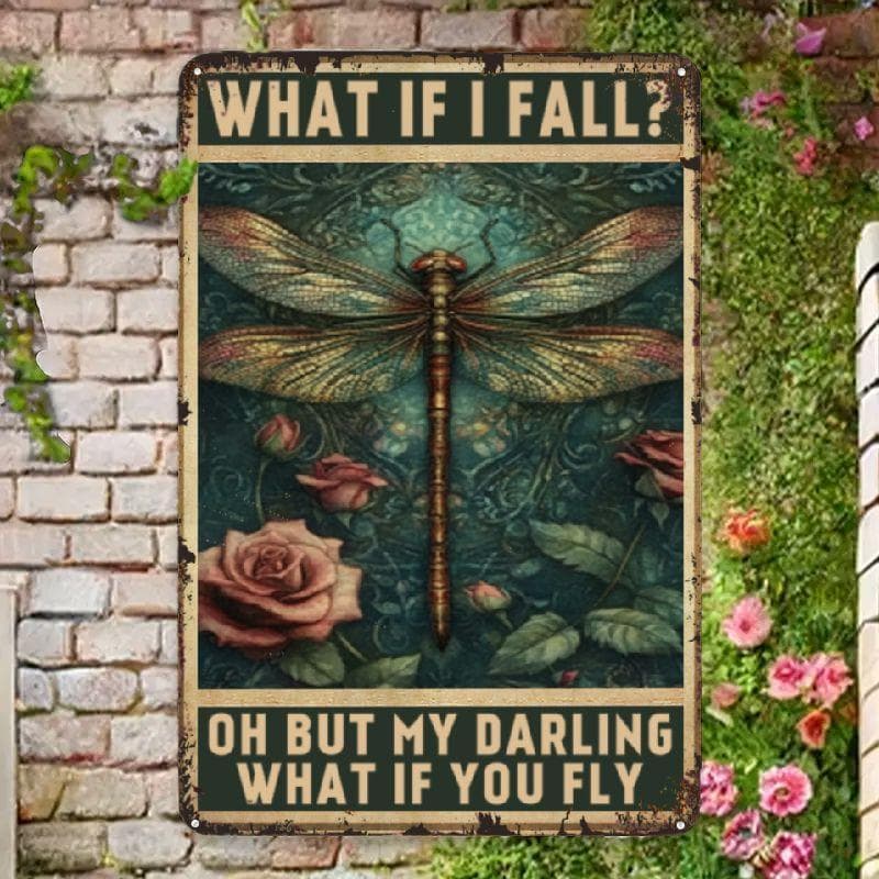 TEMU Decorative Signs & Plaquesdecorative Signs & Plaques Dragonfly Inspirational Quotes Metallic Tin Signs - Vintage Wall Decor For Home, Bathroom, Bar | 8x12 Inch, Easy Hanging