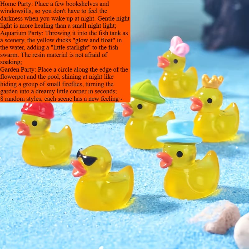 TEMU 100pcs Random Style Resin Ducks With Hats/fashion Glasses - Home/party Decor & Ideal Gifts