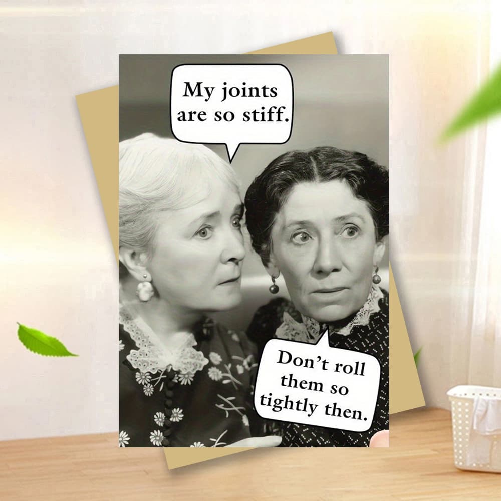 TEMU 1pc, Funny Happy Birthday Card, With Envelope, 6.29" X 4.33", Funny Card For - Unique Humorous , Vintage-, Ideal Gift For Any Occasion, Major Material: Paper- Perfect Gift